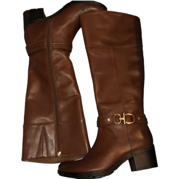 π’NWT 6 Bandolino Tall Cognac Boots - Picture 2 of 9